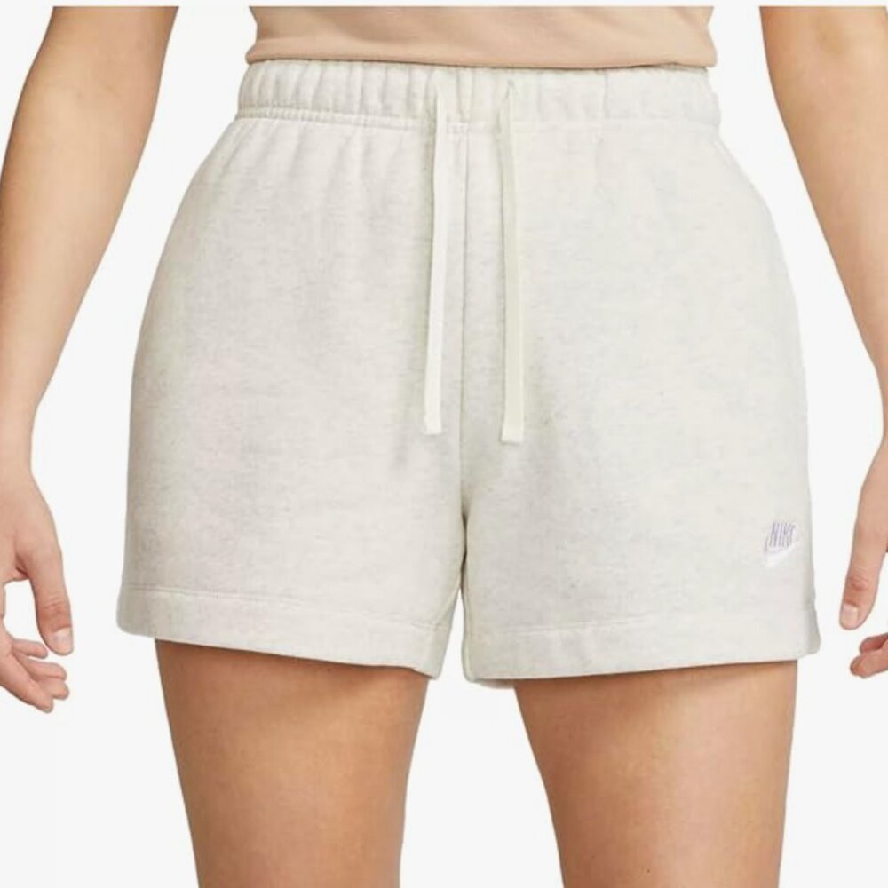 Nike Women's Club Fleece Mid Rise 4" Shorts Oatmeal